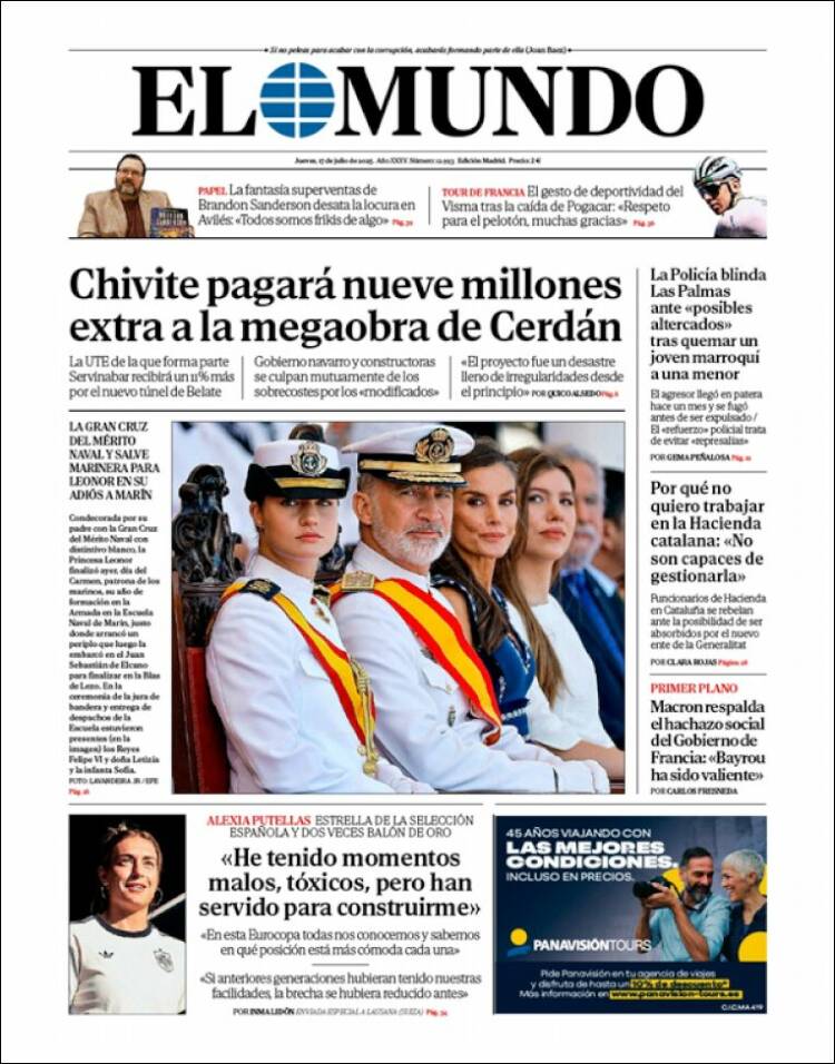 Portada de El Mundo (Spain)