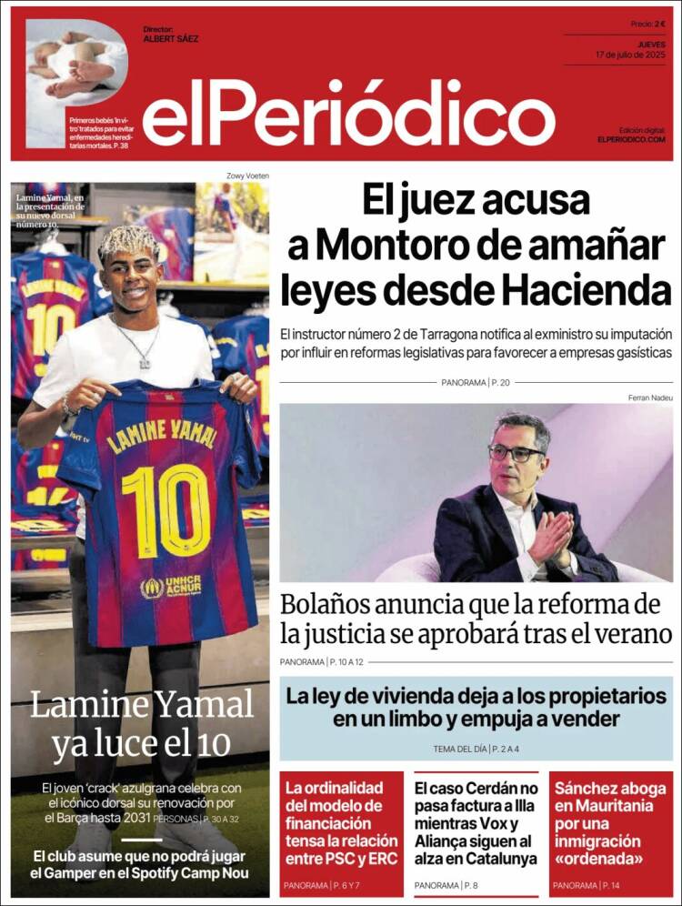 Portada de El Periódico (Spain)