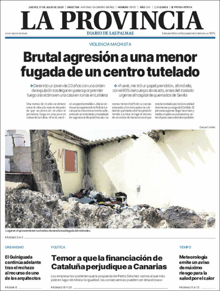 Portada de La Provincia (Spain)