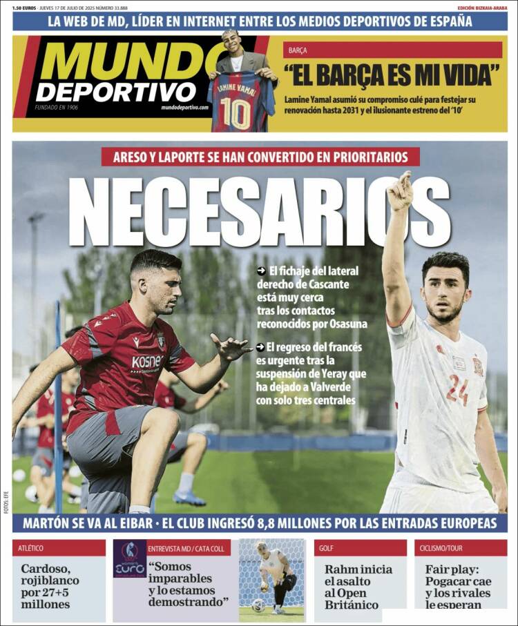 Portada de Mundo Deportivo Bizkaia (Spain)