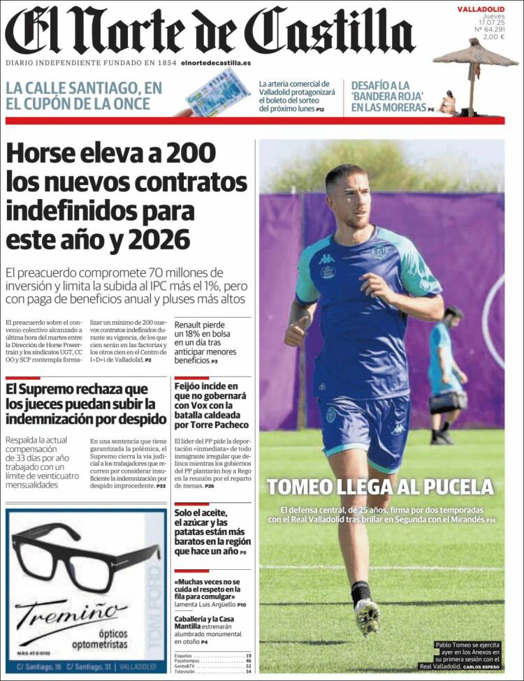 Portada de Norte de Castilla - Valladolid (Spain)