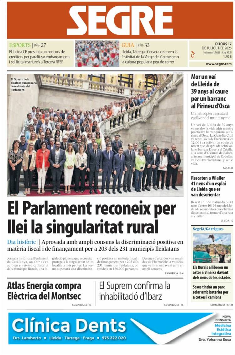 Portada de Segre (Spain)