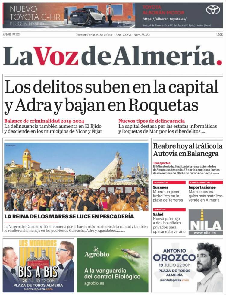 Portada de La Voz de Almería (Spain)