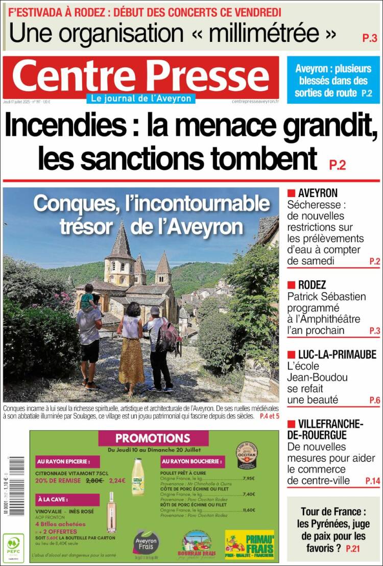 Portada de Centre Presse (France)