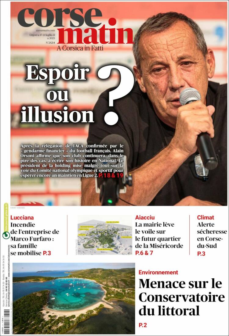 Portada de Corse-Matin (France)