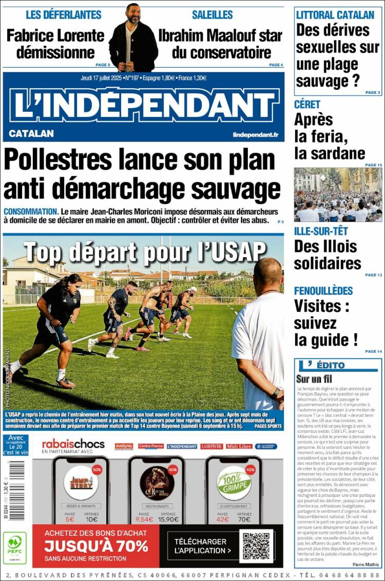 Portada de Le Indépendant (France)