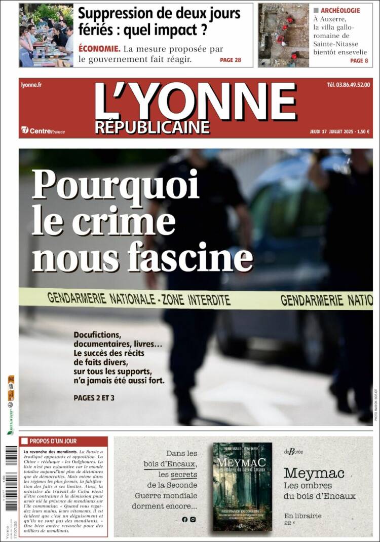 Portada de L'Yonne-Républicaine (France)