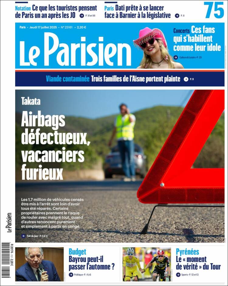 Portada de Le Parisien (France)