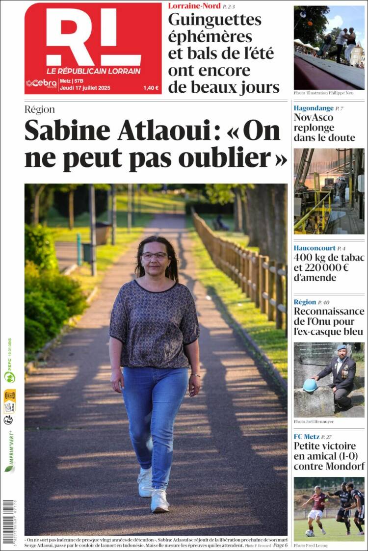 Portada de Le Republicain Lorrain (France)