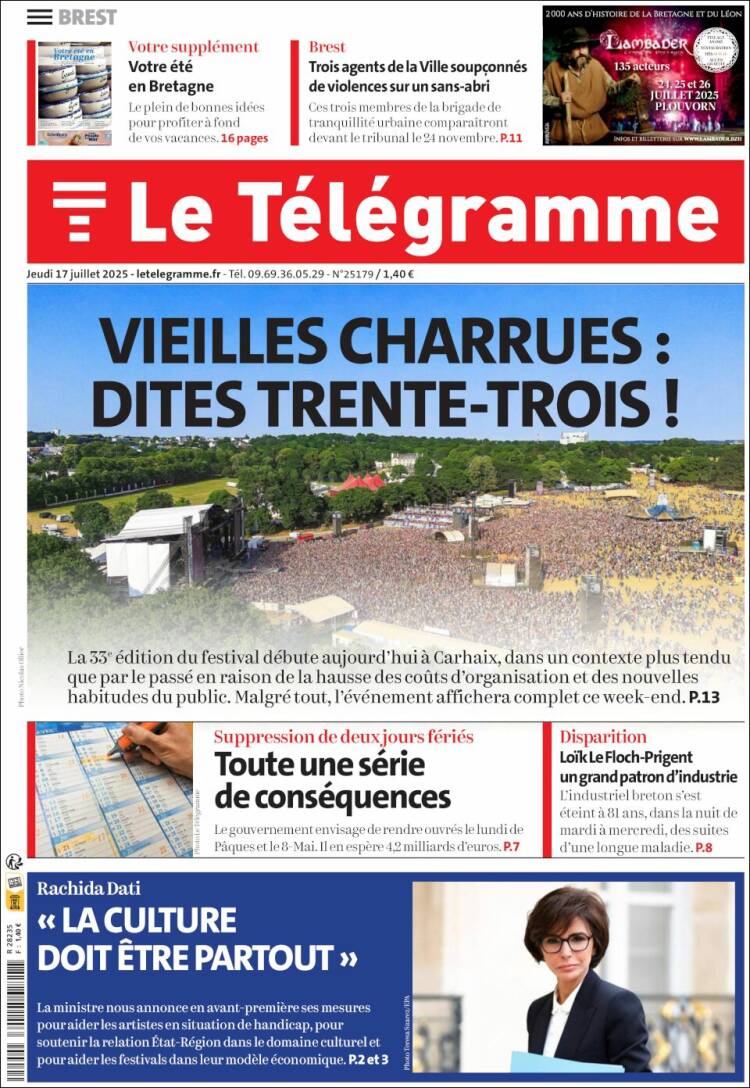 Portada de Télégramme (France)