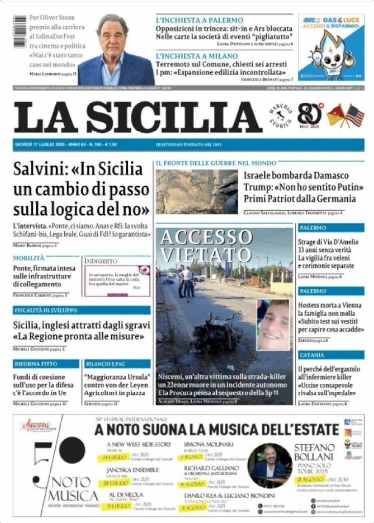 Portada de La Sicilia (Italy)