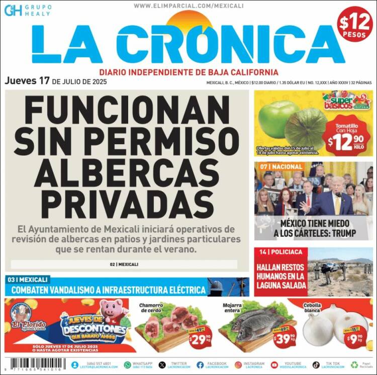 Portada de La Crónica de Baja California (Mexico)