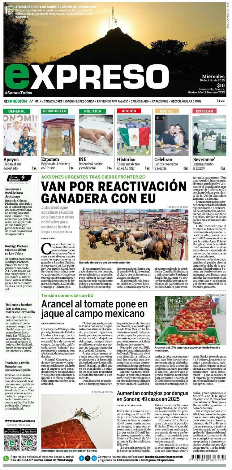 Portada de Expreso (Mexico)