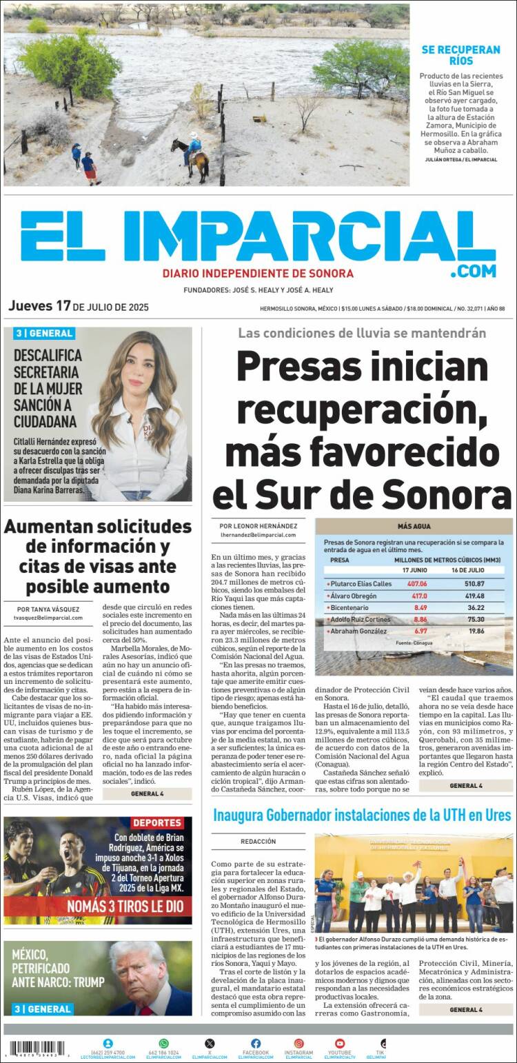 Portada de El Imparcial (Mexico)
