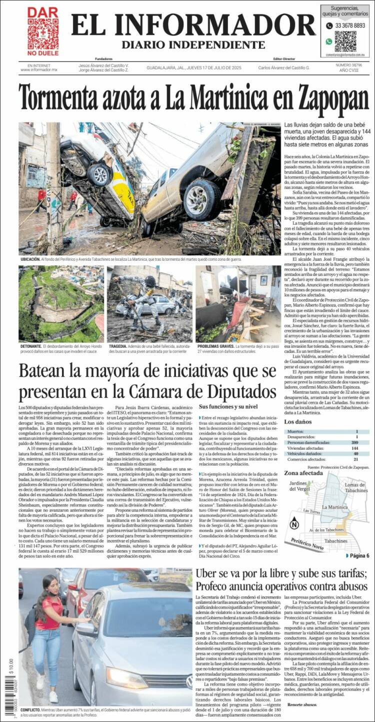 Portada de El Informador (Mexico)