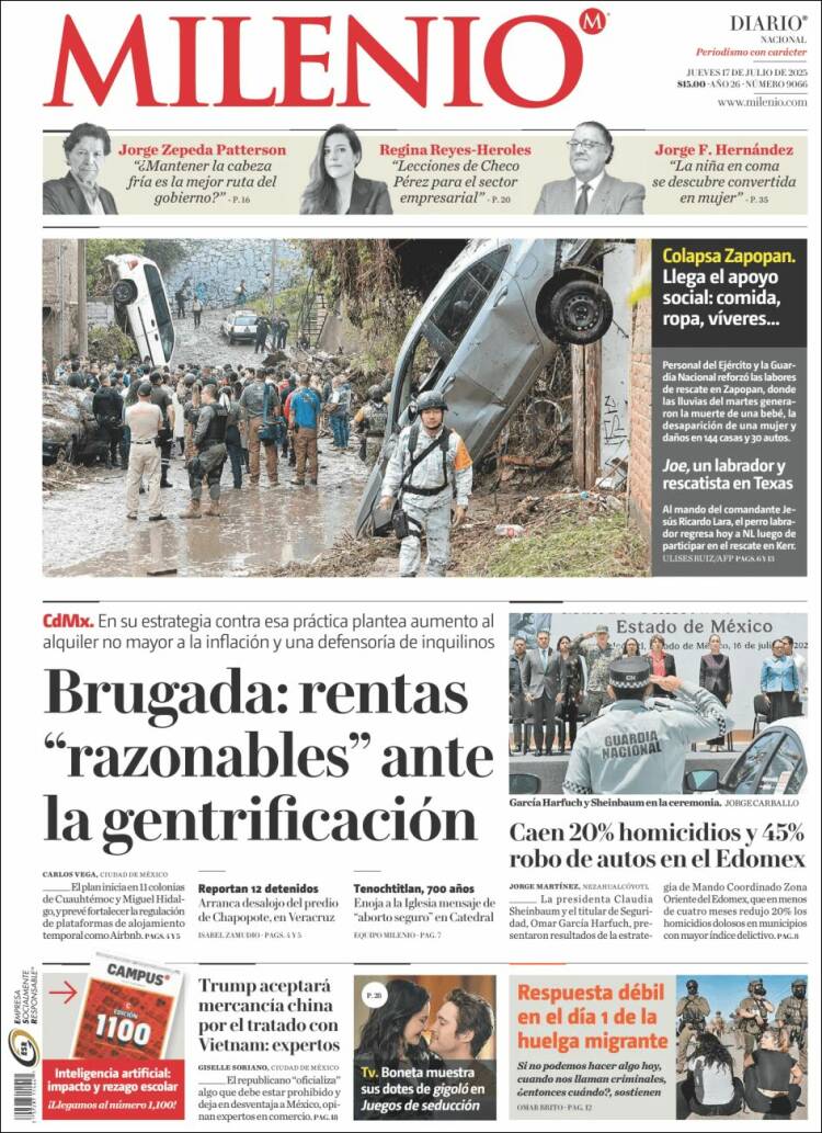 Portada de Milenio (Mexique)