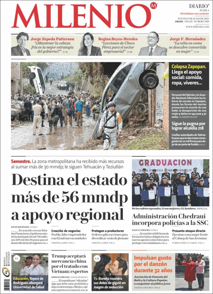 Portada de Milenio de Puebla (Mexico)
