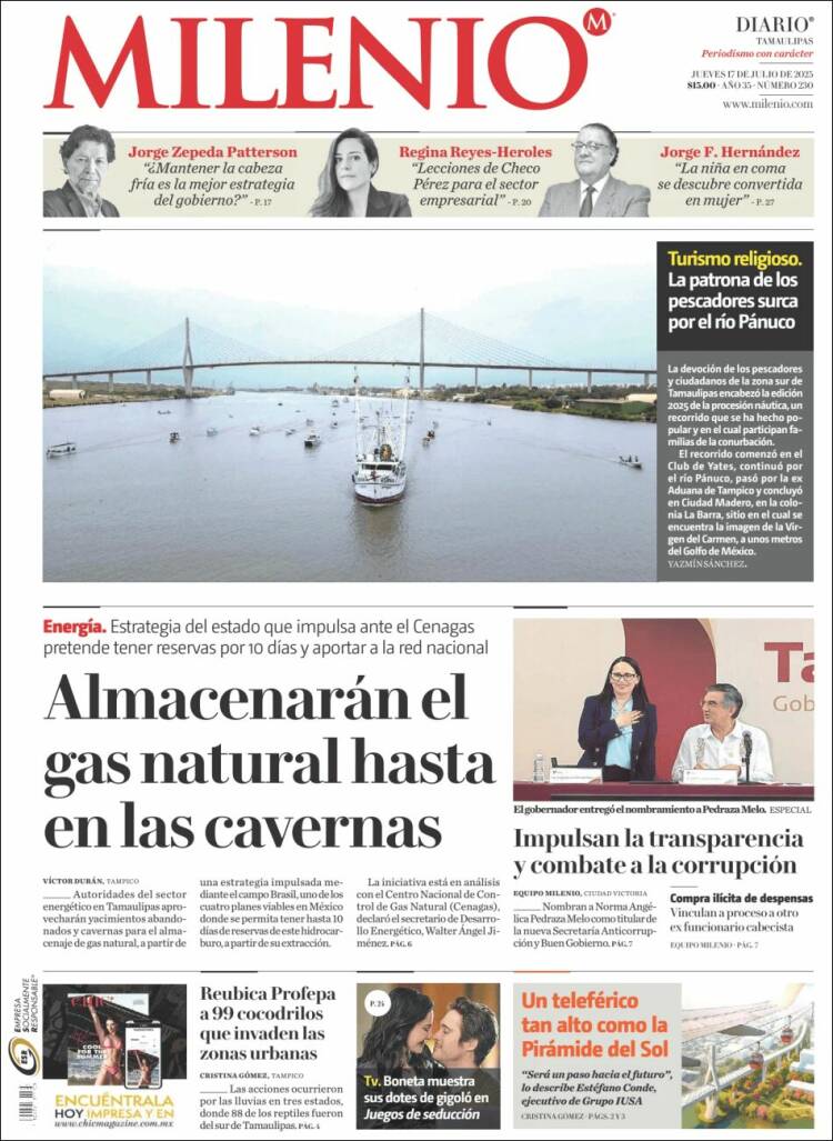 Portada de Milenio - Tamaulipas (Mexico)