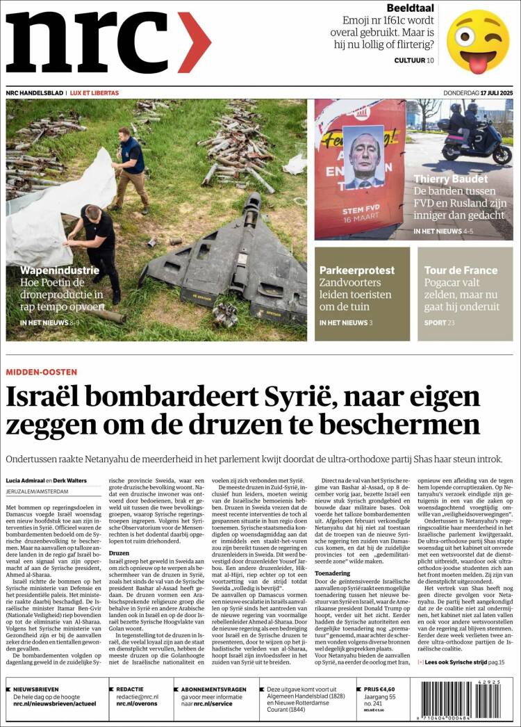 Portada de NRC Handelsblad (Netherlands)