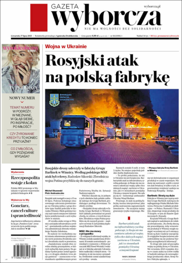 Portada de Gazeta Wyborcza (Poland)