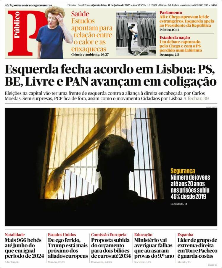 Portada de Público (Portugal)