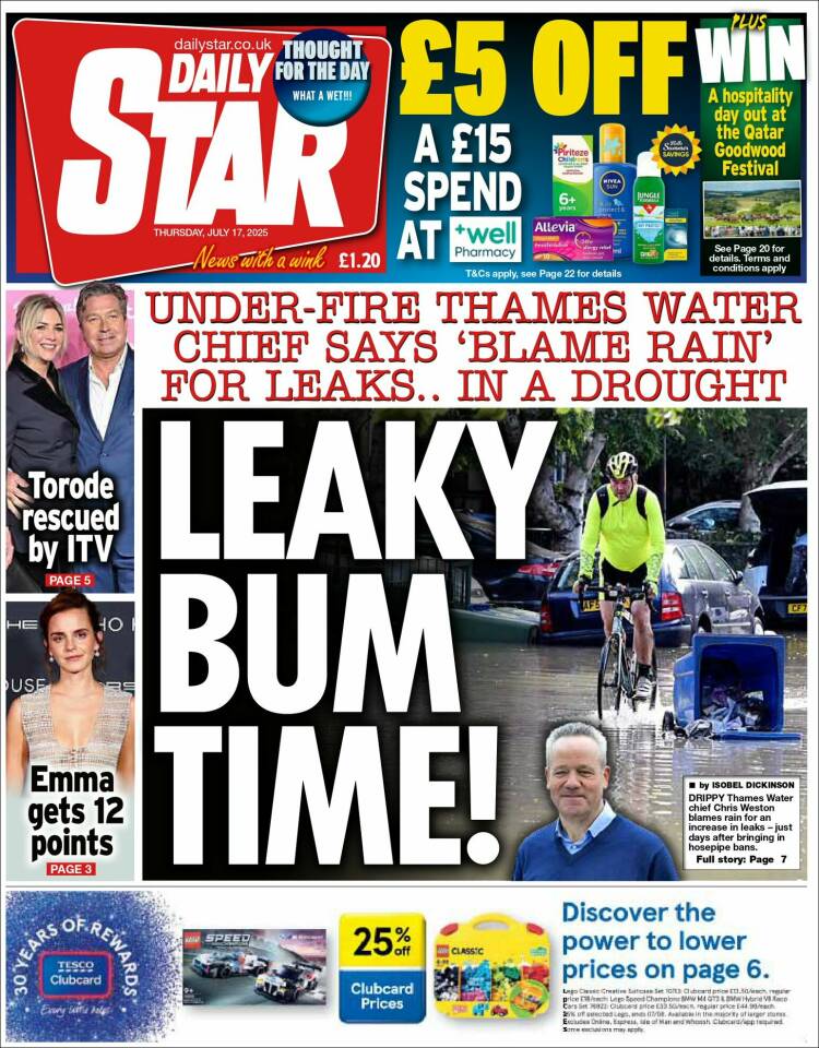 Portada de Daily Star (United Kingdom)