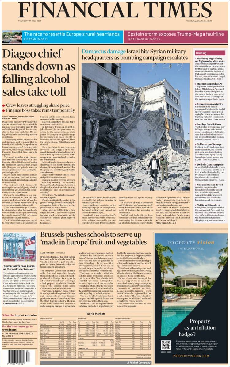 Portada de Financial Times (Royaume-Uni)