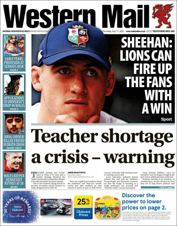 Portada de Western Mail (United Kingdom)