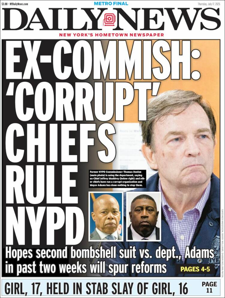 Portada de Daily News - New York (USA)