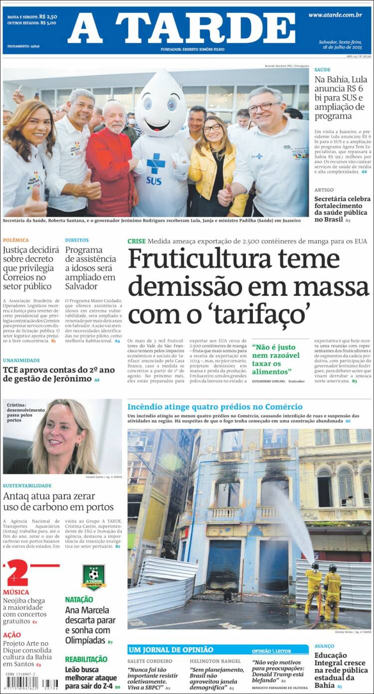 Portada de Diário A Tarde (Brasil)