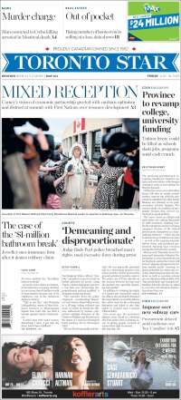 Portada de The Toronto Star (Canada)