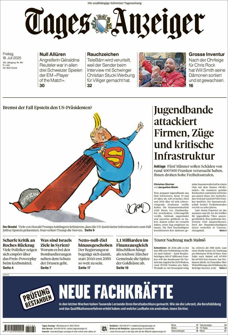 Portada de Tages-Anzeiger (Switzerland)