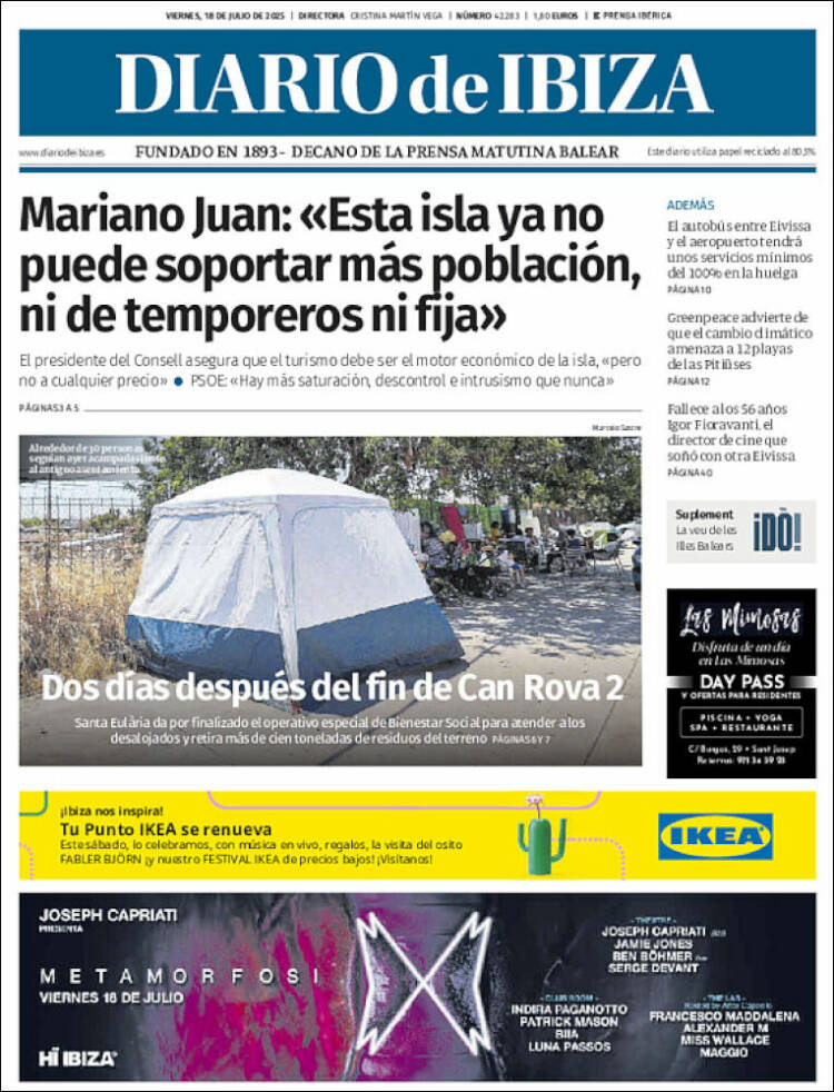 Portada de Diario de Ibiza (Spain)