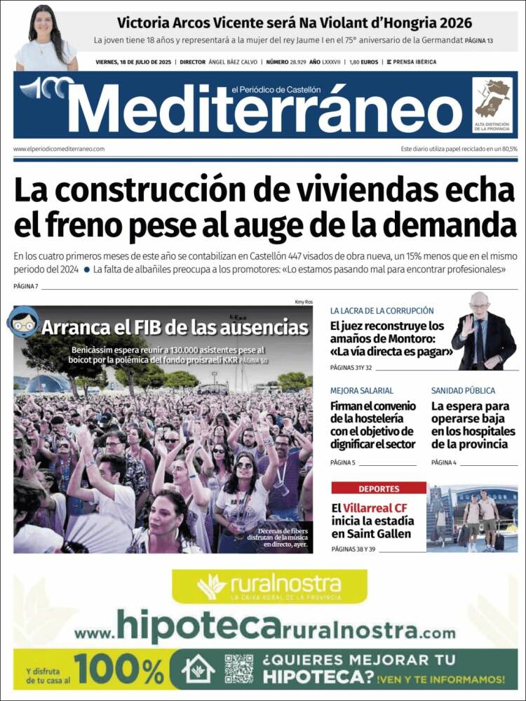 Portada de El Periódico Mediterraneo (Spain)