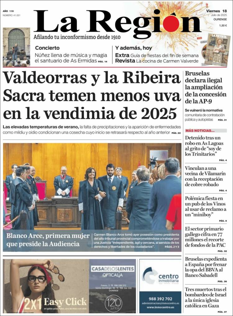 Portada de La Región de Ourense (Spain)