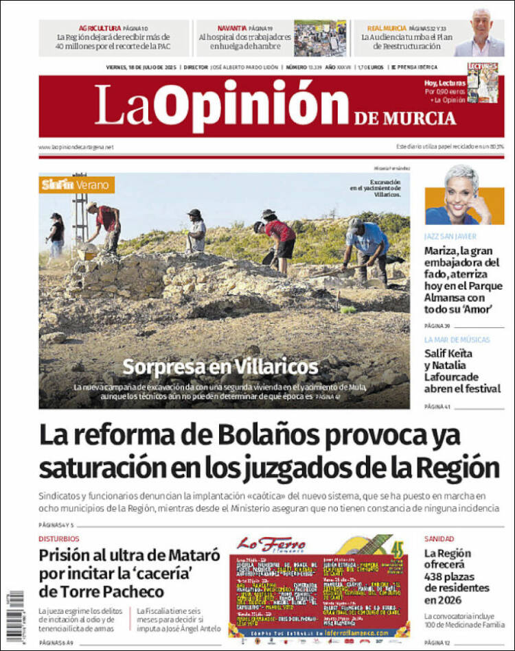 Portada de La Opinión de Murcia (Spain)