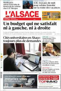 Portada de Journal L'Alsace (Francia)