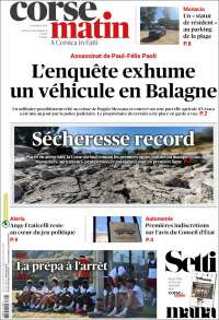 Portada de Corse-Matin (Francia)