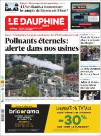 Portada de Le Dauphiné Libéré (Francia)