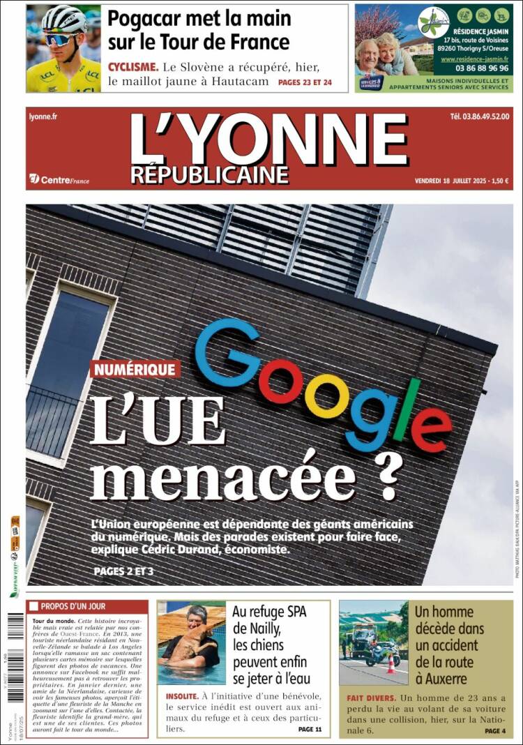 Portada de L'Yonne-Républicaine (France)