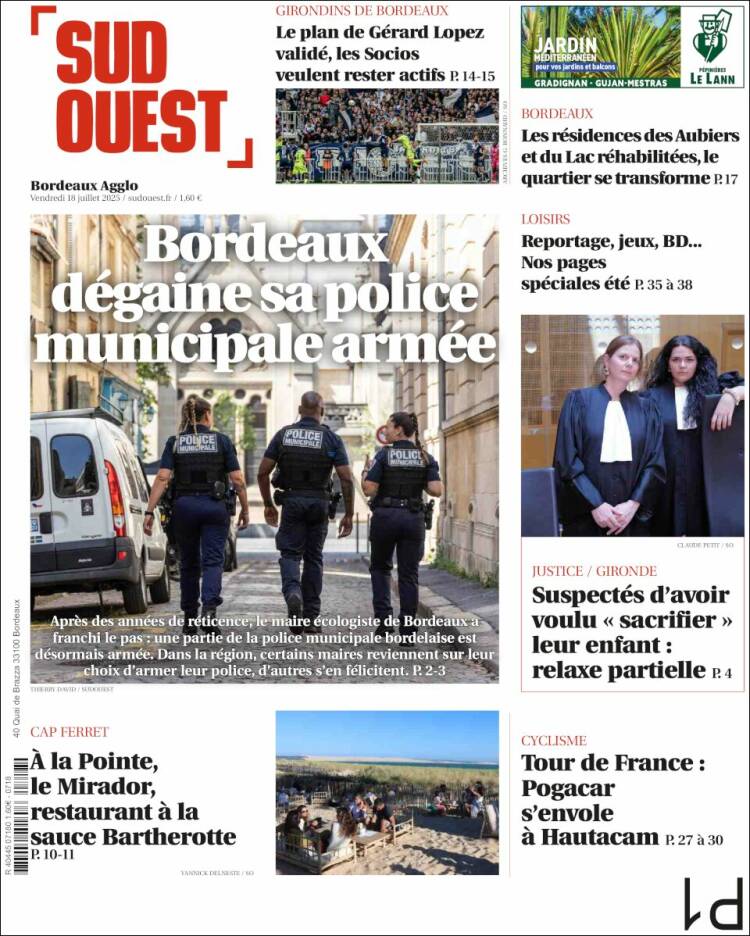 Portada de Sud Ouest (France)