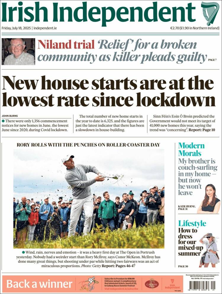Portada de Irish Independent (Ireland)