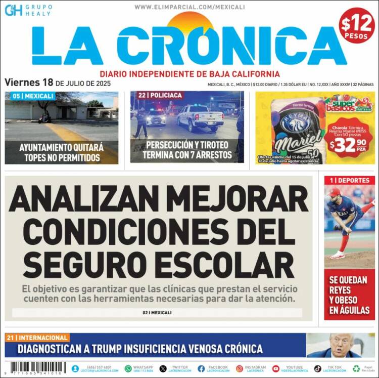 Portada de La Crónica de Baja California (Mexico)