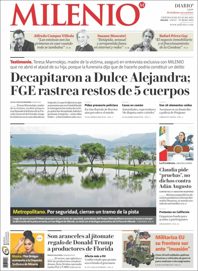 Portada de Milenio de León (Mexico)