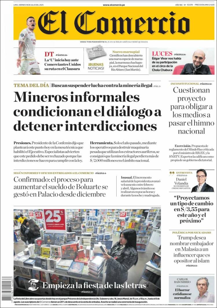 Portada de El Comercio (Peru)