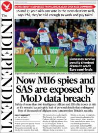 Portada de The Independent (United Kingdom)
