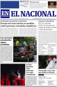 Portada de El Nacional (Venezuela)