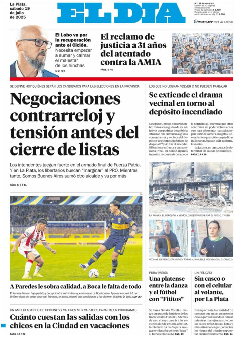 Portada de El Día de la Plata (Argentina)