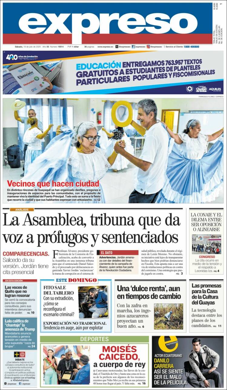Portada de Expreso (Ecuador)