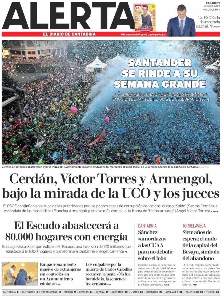 Portada de Alerta - El Diario de Cantabria (España)